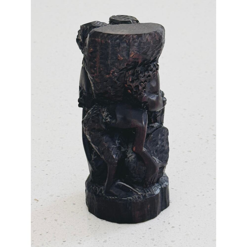 Genuine African Gabon Ebony Hand-Carved
Family Sculpture - Mother/Father/Child